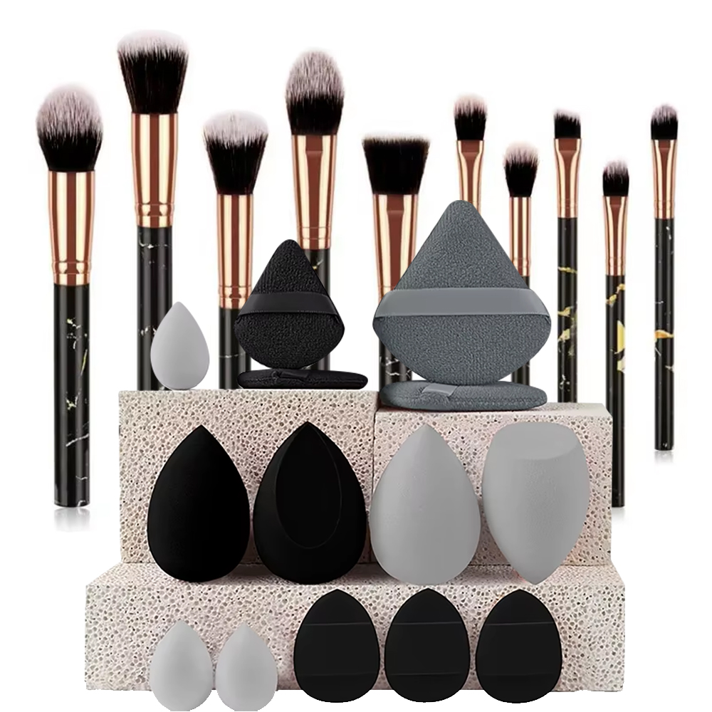 Beauty Queen Makeup - 10개입 대리석 메이크업 브러쉬 세트 -