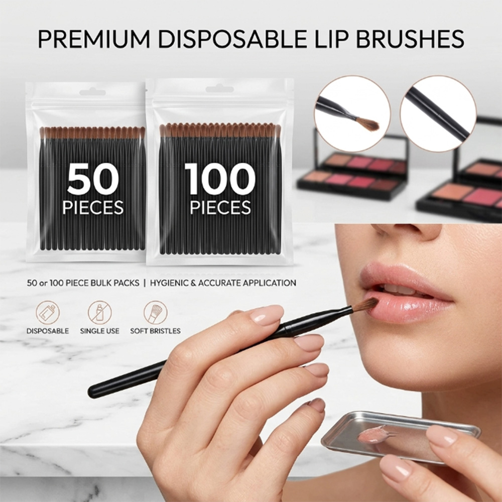 Beauty Makeup Vanity - 50/100pcs 일회용 립 브러쉬 세트 립스틱