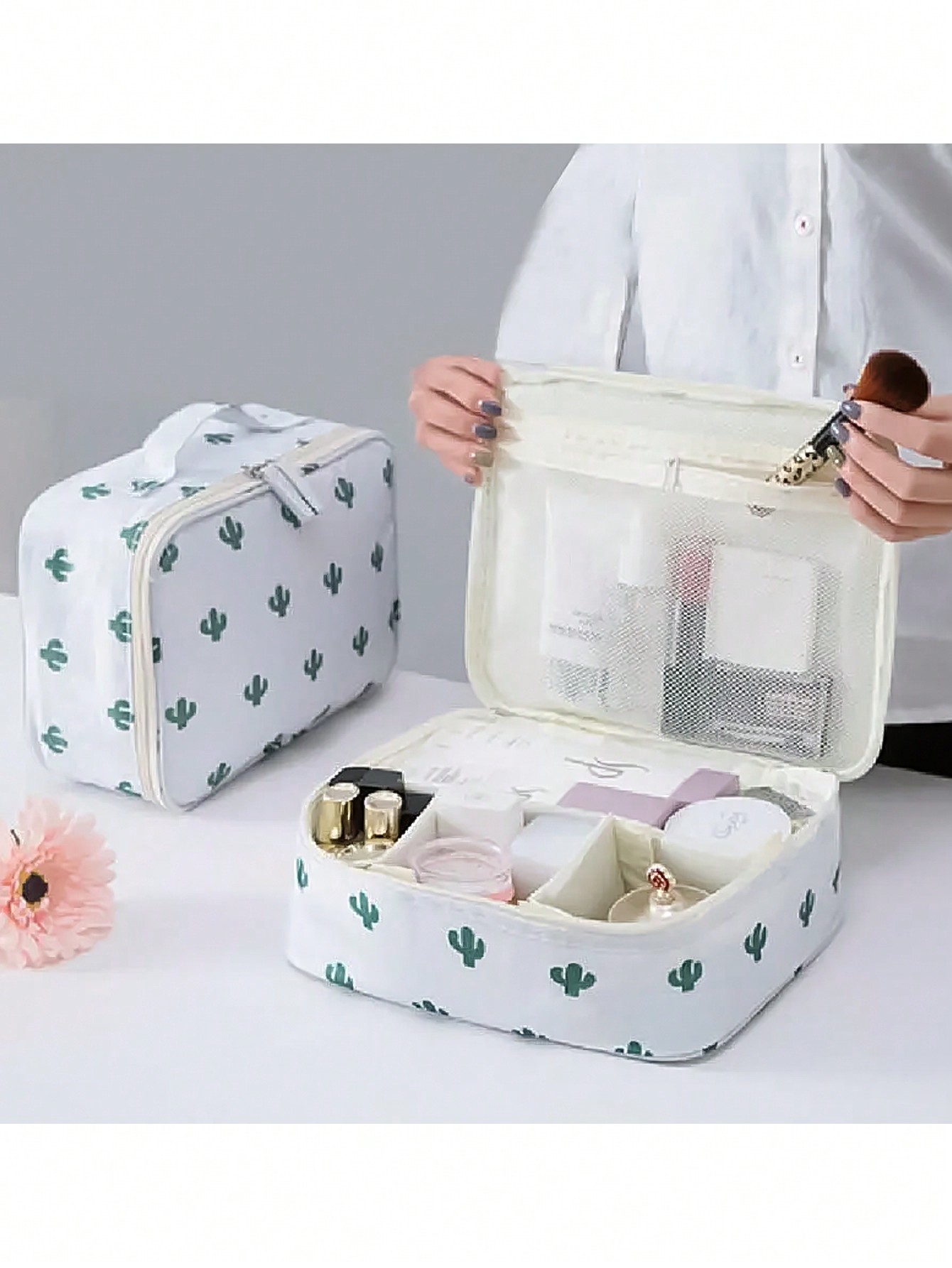 Beauty Bag Makeup - 1 Pcs 선인장 인쇄 방수 화장품