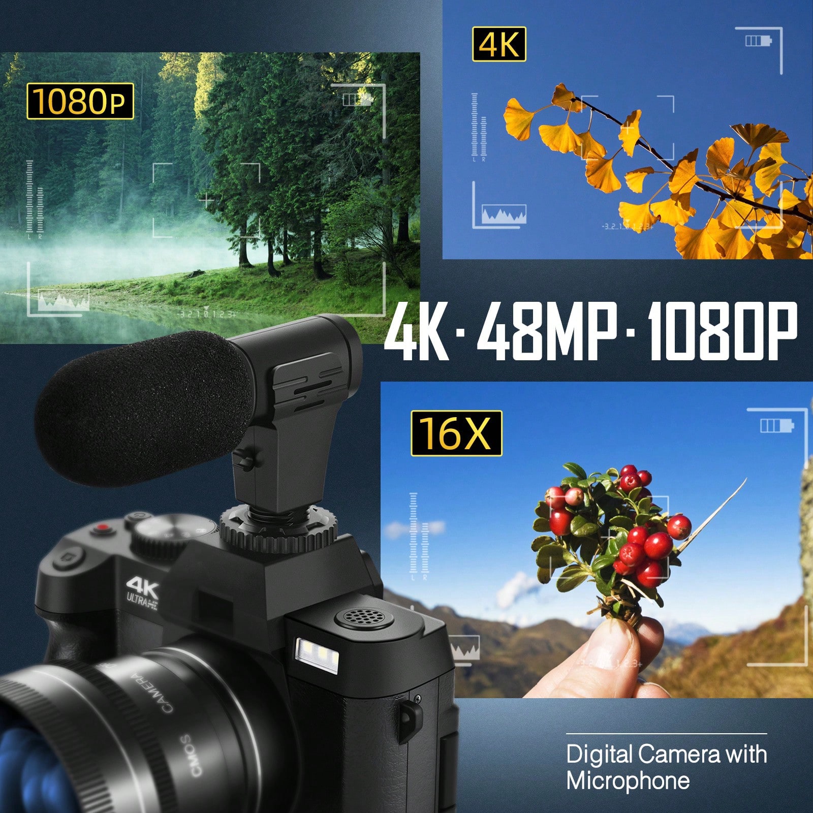 사진 촬영용 4K 디지털 카메라, 마이크, WiFi 및 - Beauty Makeup Camera App 리뷰 및 가격