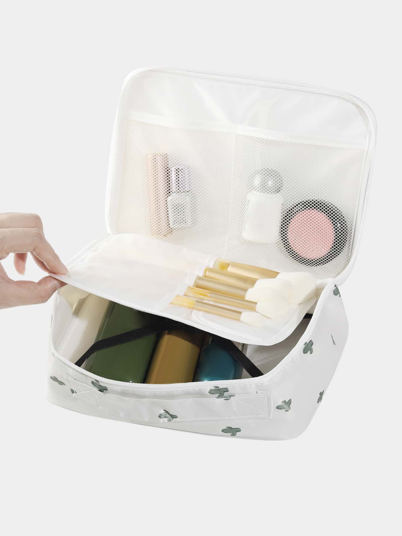 1 Pcs 선인장 인쇄 방수 화장품 가방 휴대용 핸드  - Beauty Bag Makeup 리뷰 및 가격