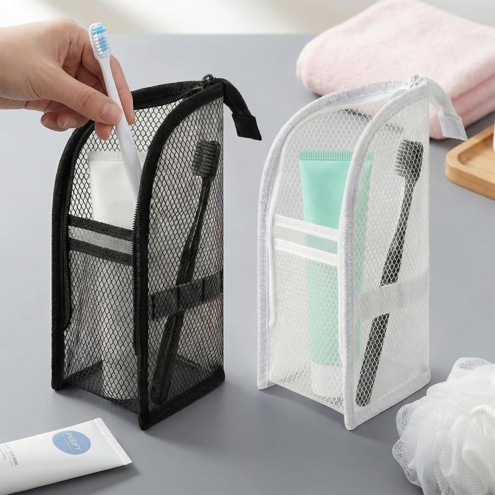 메쉬 세면도구 가방 통기성 속건 수직 칫솔 홀더 여행용 - Beauty Makeup Vanity 리뷰 및 가격