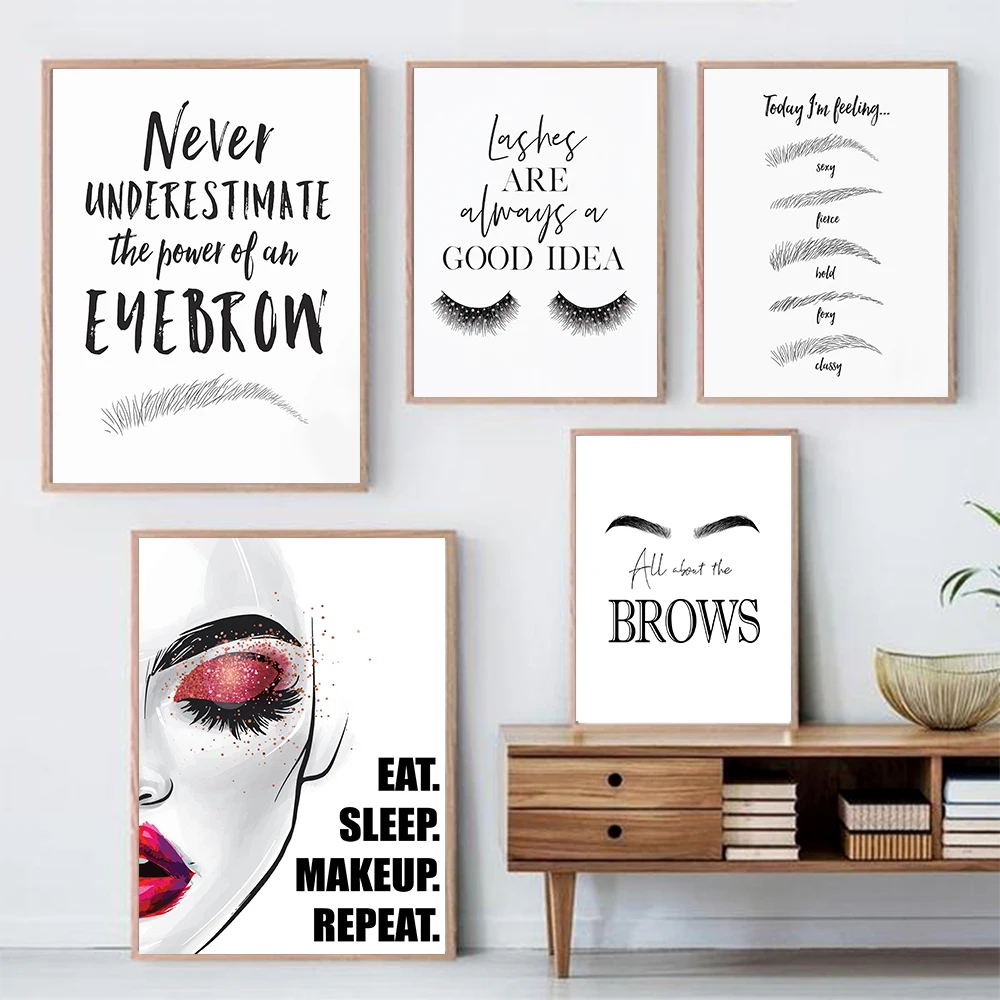 패션 메이크업 캔버스 페인팅 인쇄 눈썹 속눈썹 견적,  - Beauty Of Makeup Quotes 리뷰 및 가격