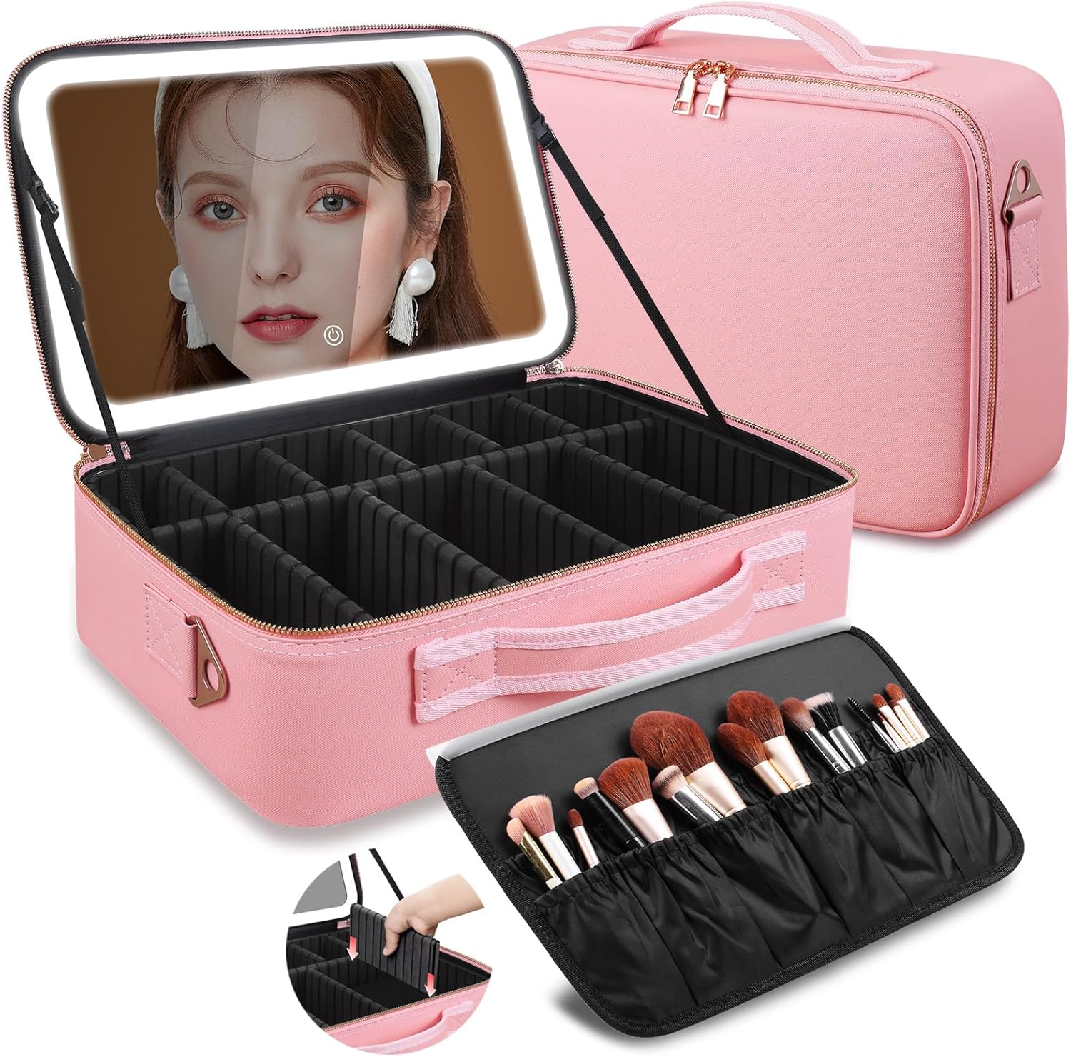 대용량 메이크업 가방 15''X11'' LED 거울 3 - Beauty Bag Makeup 리뷰 및 가격
