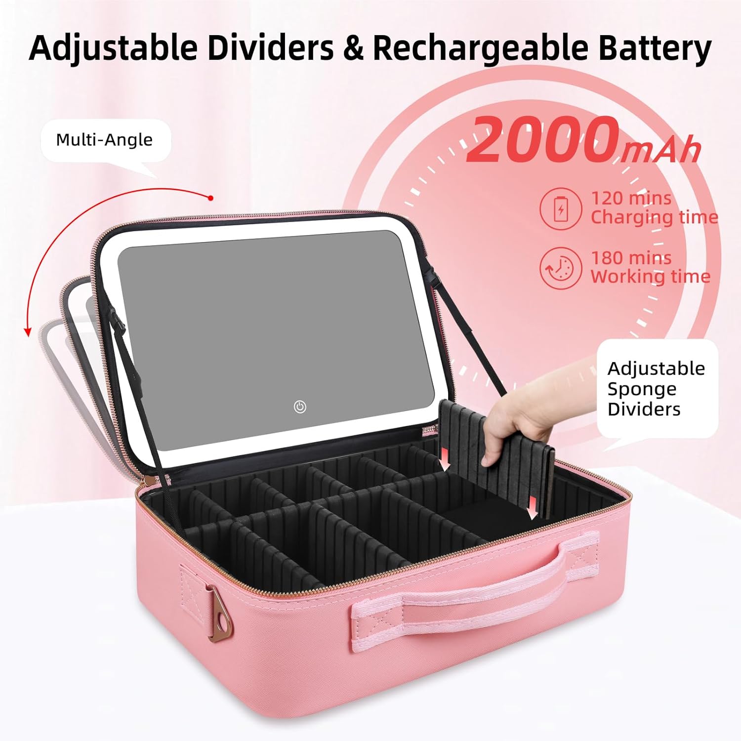 대용량 메이크업 가방 15''X11'' LED 거울 3 - Beauty Bag Makeup 리뷰 및 가격